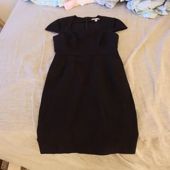 Banana Republic Black Square-Neck Structured Dress - Picture 2 of 6